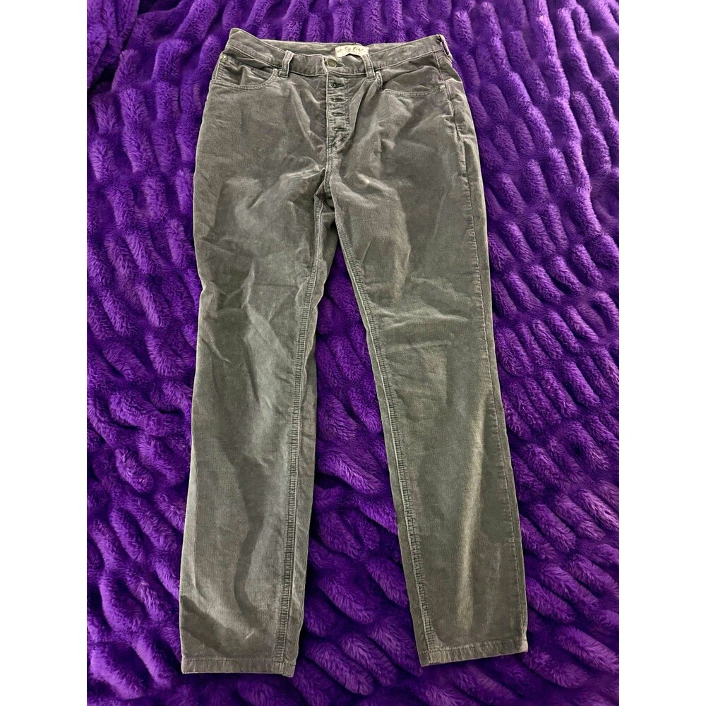 Free People We The Free Corduroy High Rise Button Fly Pants Grey Womens Size 30